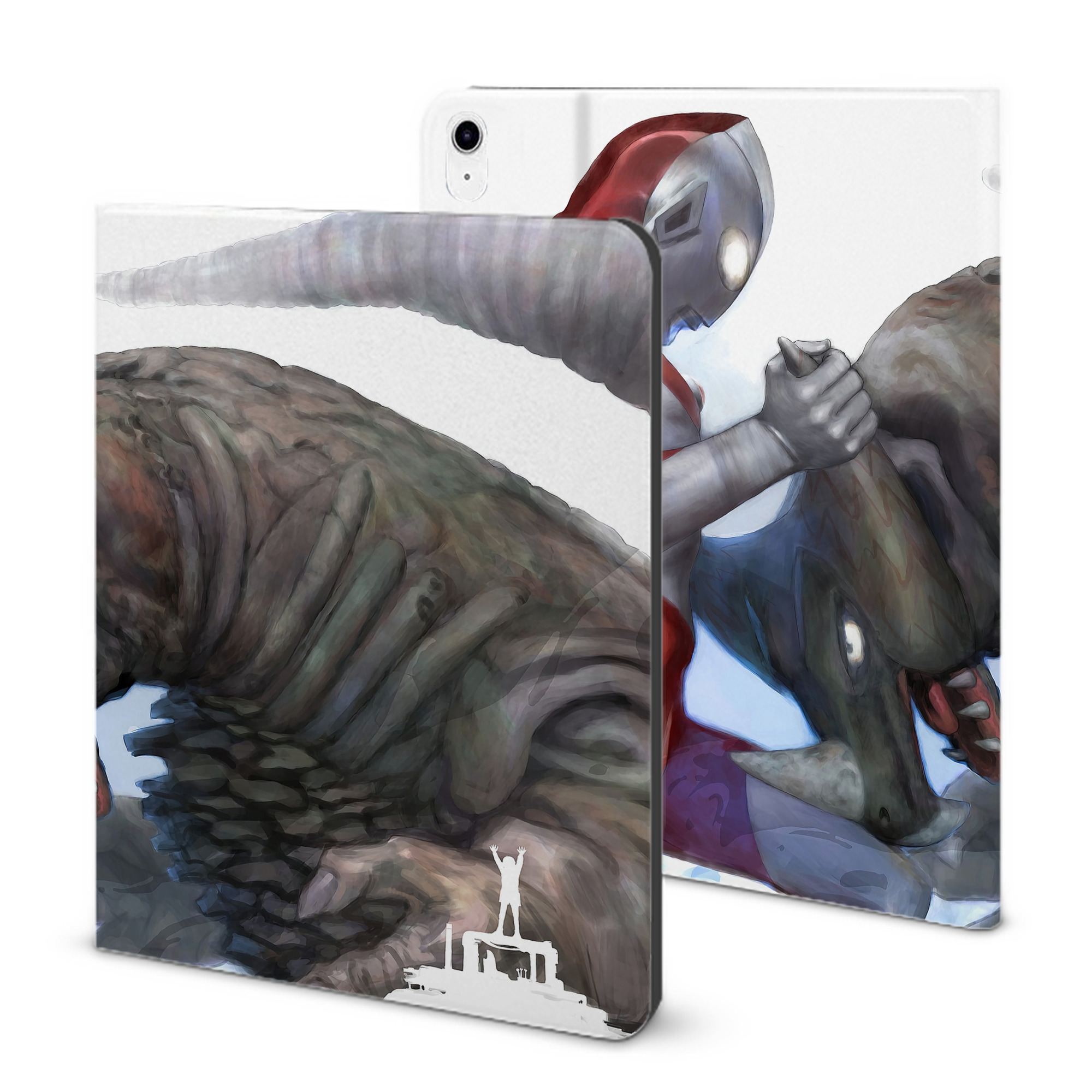 （画像用） ウルトラマン Ultraman IPad ケース ブック型 PUレザー TPU 耐衝撃 軽量 薄型 ペン収納なし 全面保護 IPad 各モデル対応